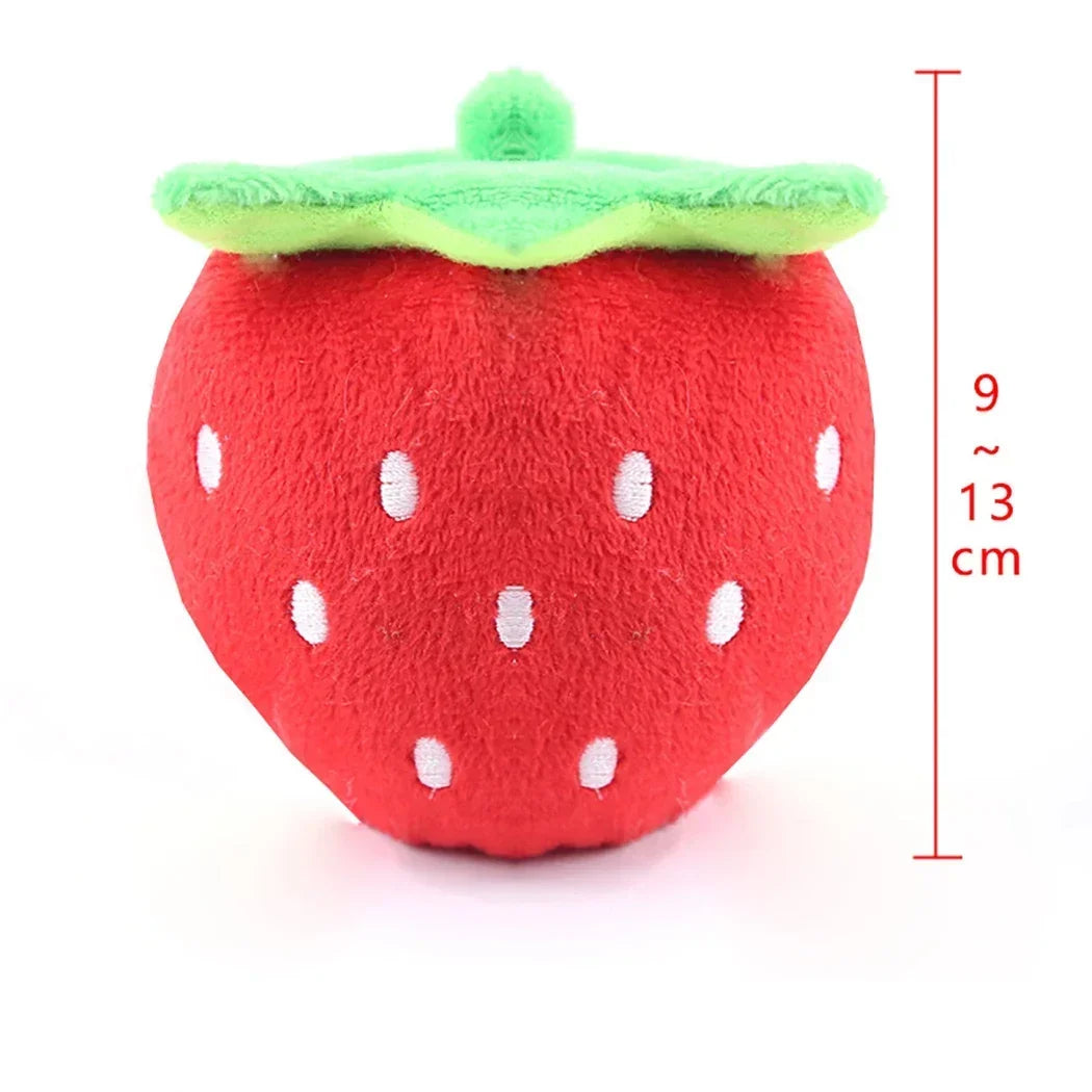 NoEnName Null Plush Strawberry Dog Toy Squeaky Chew Puzzle