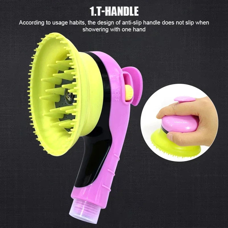 Pet Combing Massage Shower Head Bath Brush Dogs Cats