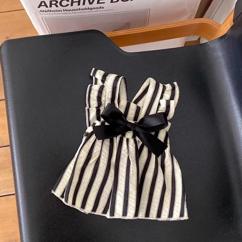 Big Bow Striped Dog Princess Dress For Dogs Everywhere