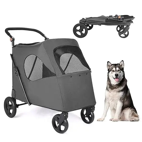 Wedyvko Foldable Dog Stroller Pet Jogger Travel Carrier