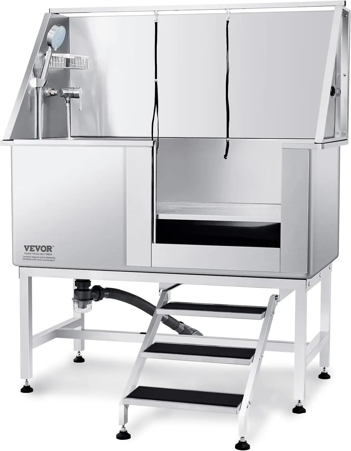 XMSJ Stainless Steel Pet Dog Bathing Station With Stairs
