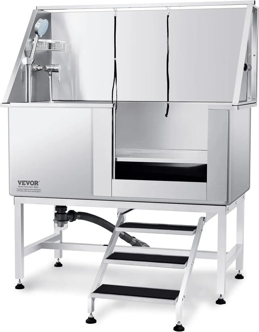 XMSJ Stainless Steel Pet Dog Bathing Station With Stairs