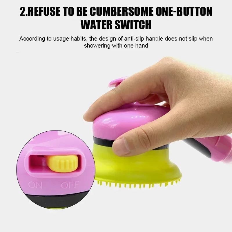 Pet Combing Massage Shower Head Bath Brush Dogs Cats
