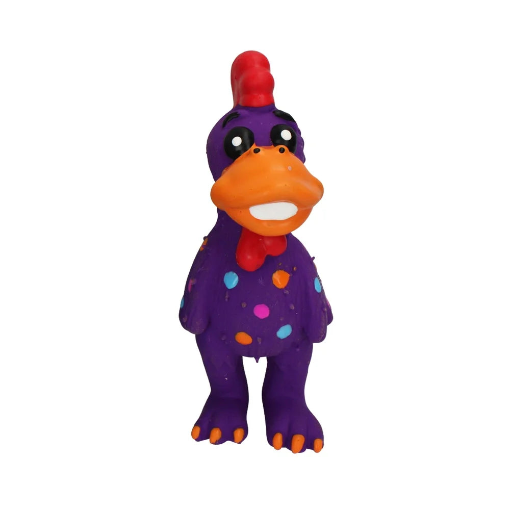 XMSJ Latex Rooster Dog Toy Squeaky Plush Floatable Fetch Toy