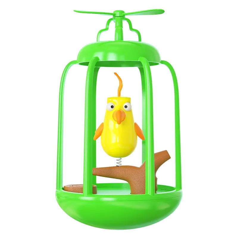 CN Guangdong Cat Interactive Squeaky Swinging Bird Cage Toy