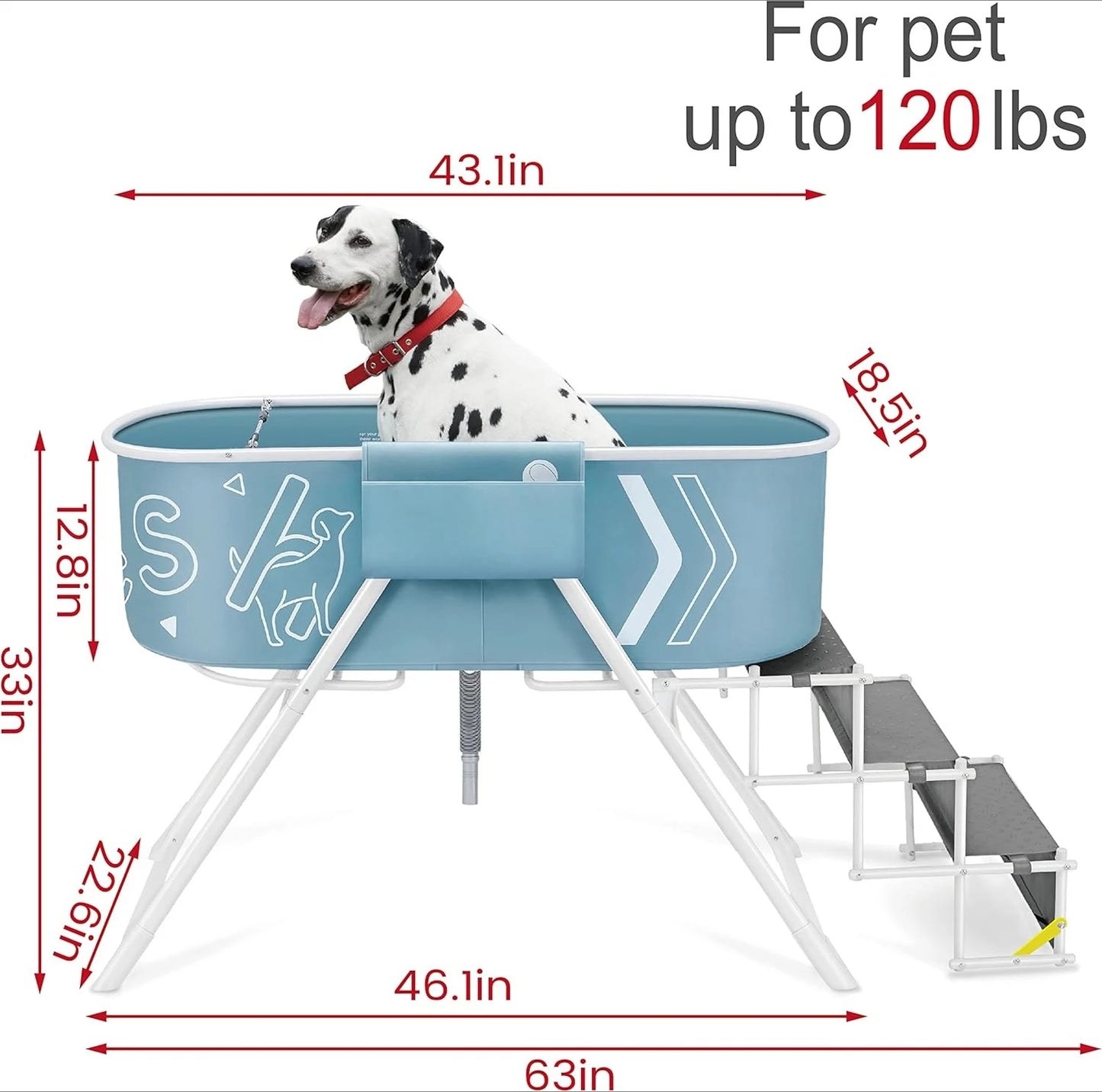 Hign Concerned Big Dipper Dog Bath Tub With Stairs Premium