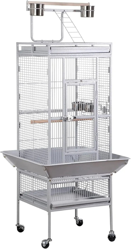 PEISI Bird Cage With Stand Perch For Parrots And Birds