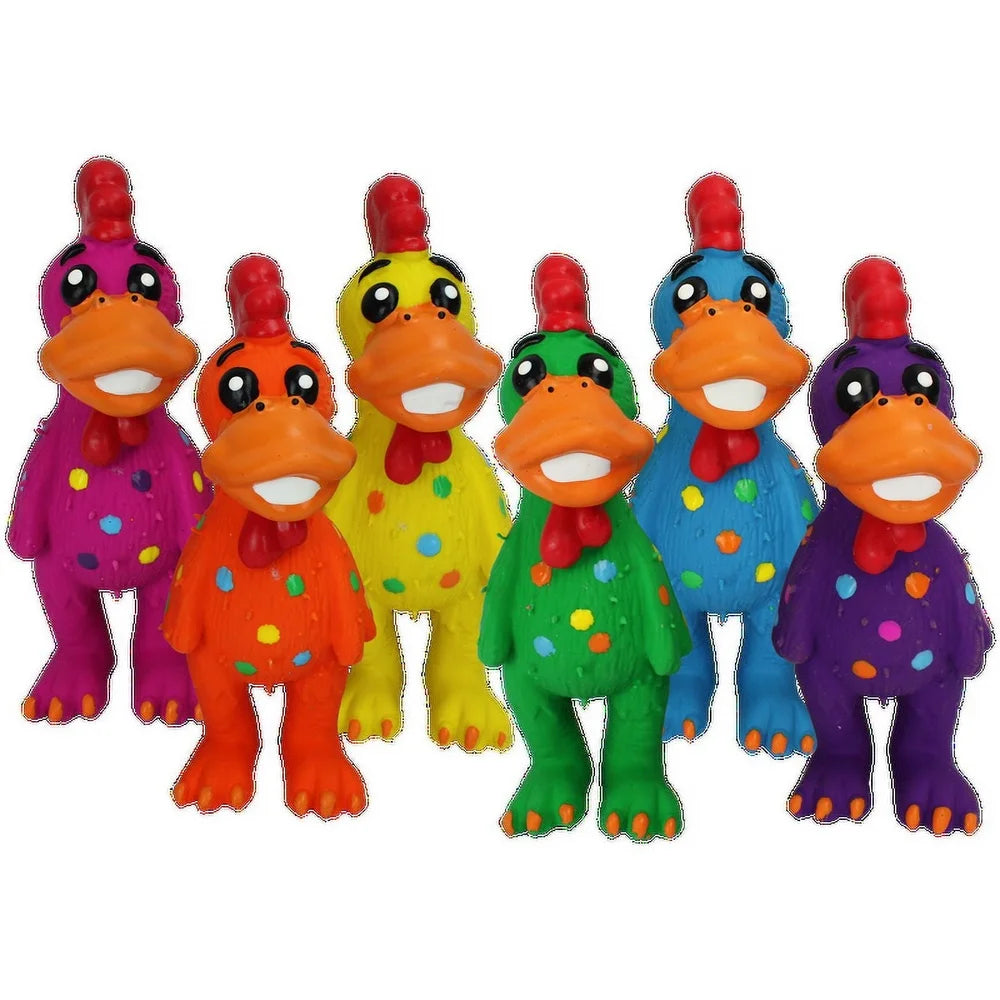 XMSJ Latex Rooster Dog Toy Squeaky Plush Floatable Fetch Toy