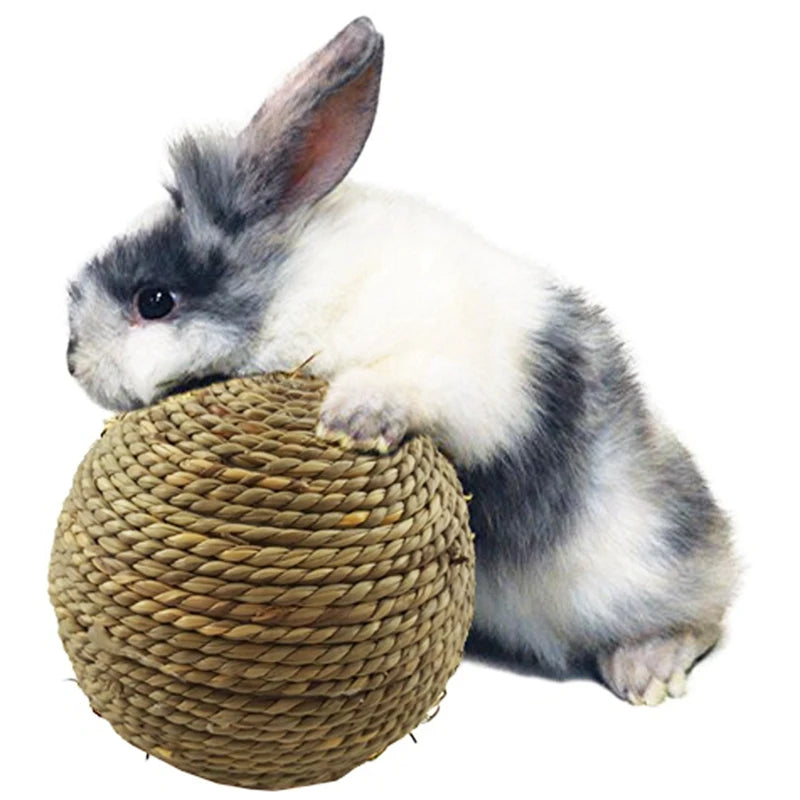 4 Pack Natural Grass Ball Pet Chew Toy For Small Pets