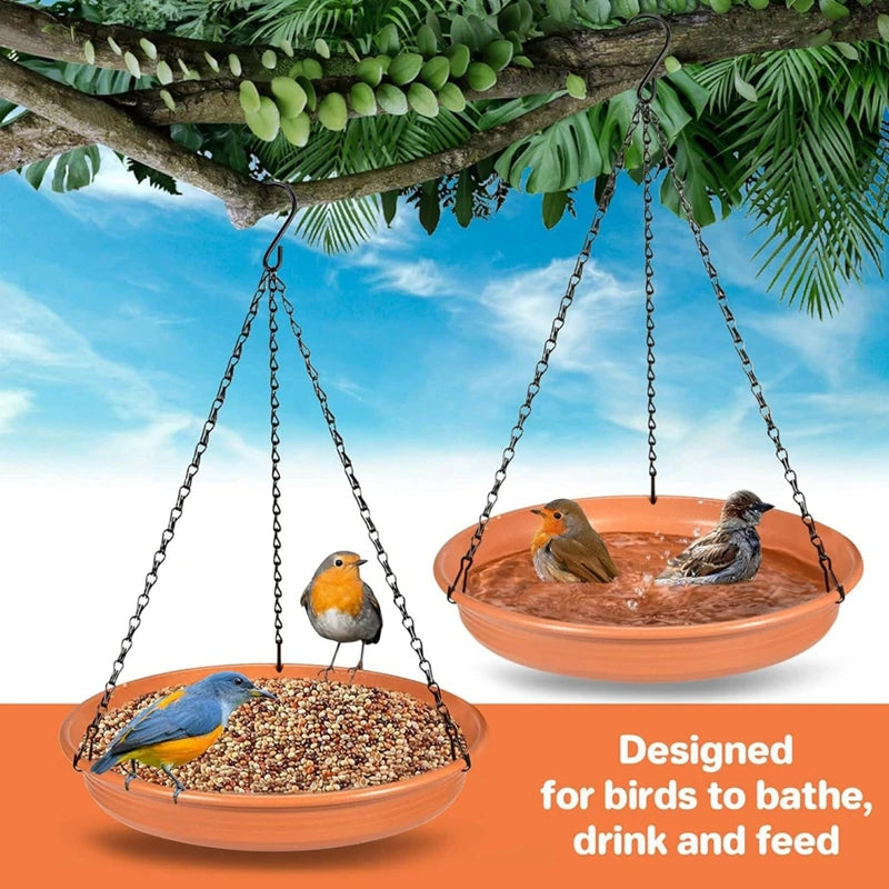 Hanging Bird Bath Feeder Platform For Outdoor Patio