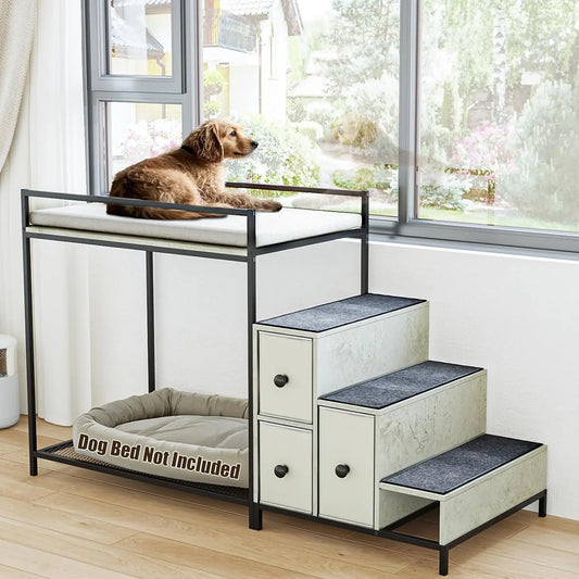 Pet Bunk Bed With Stairs And Storage Window Perch Foam