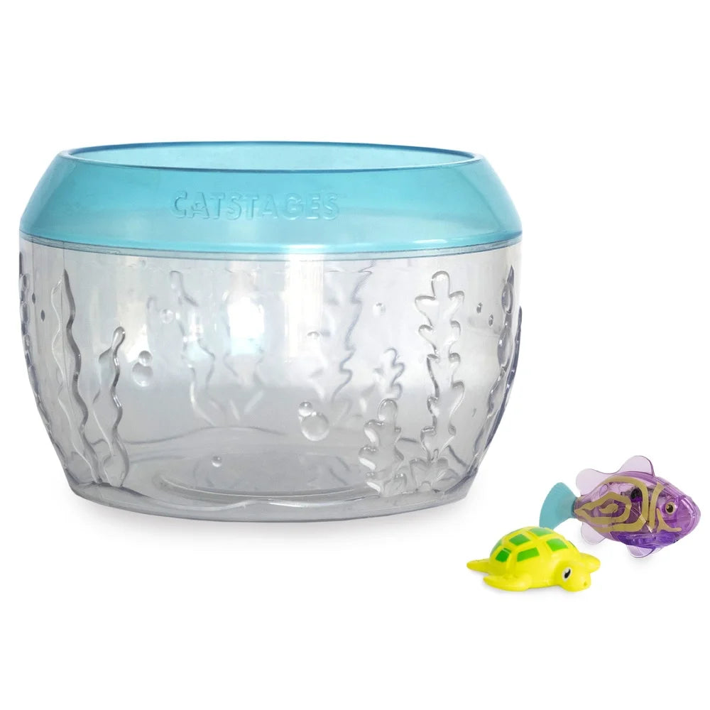 XMSJ Interactive Fish Bowl Cat Toy with Floating Turtle