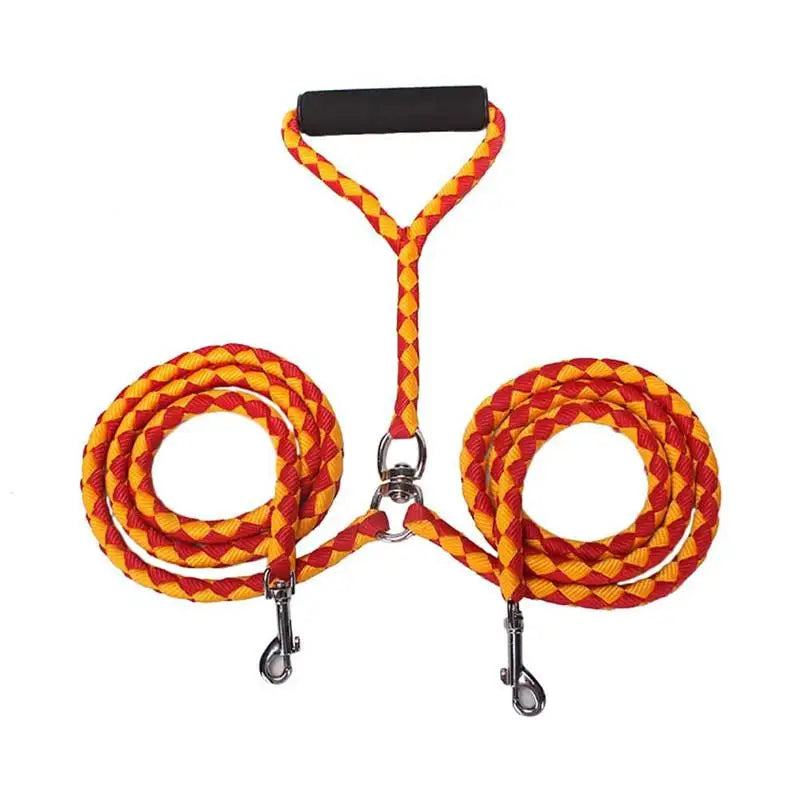 NoEnName Double Leash 360 Degree Rotation Knotless Pet Leash