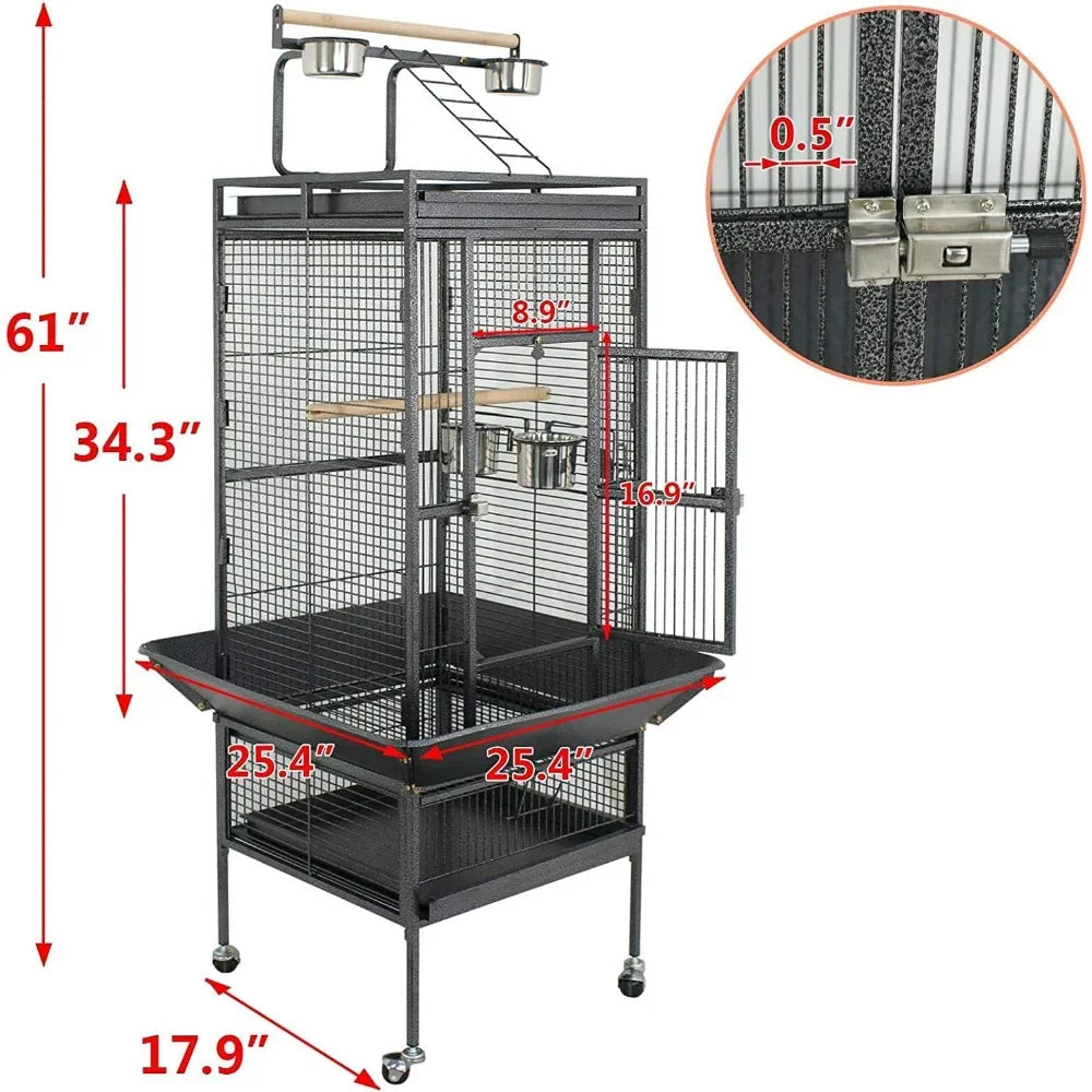 PEISI Large Bird Cage With Stand Perch For Parrots Indoor