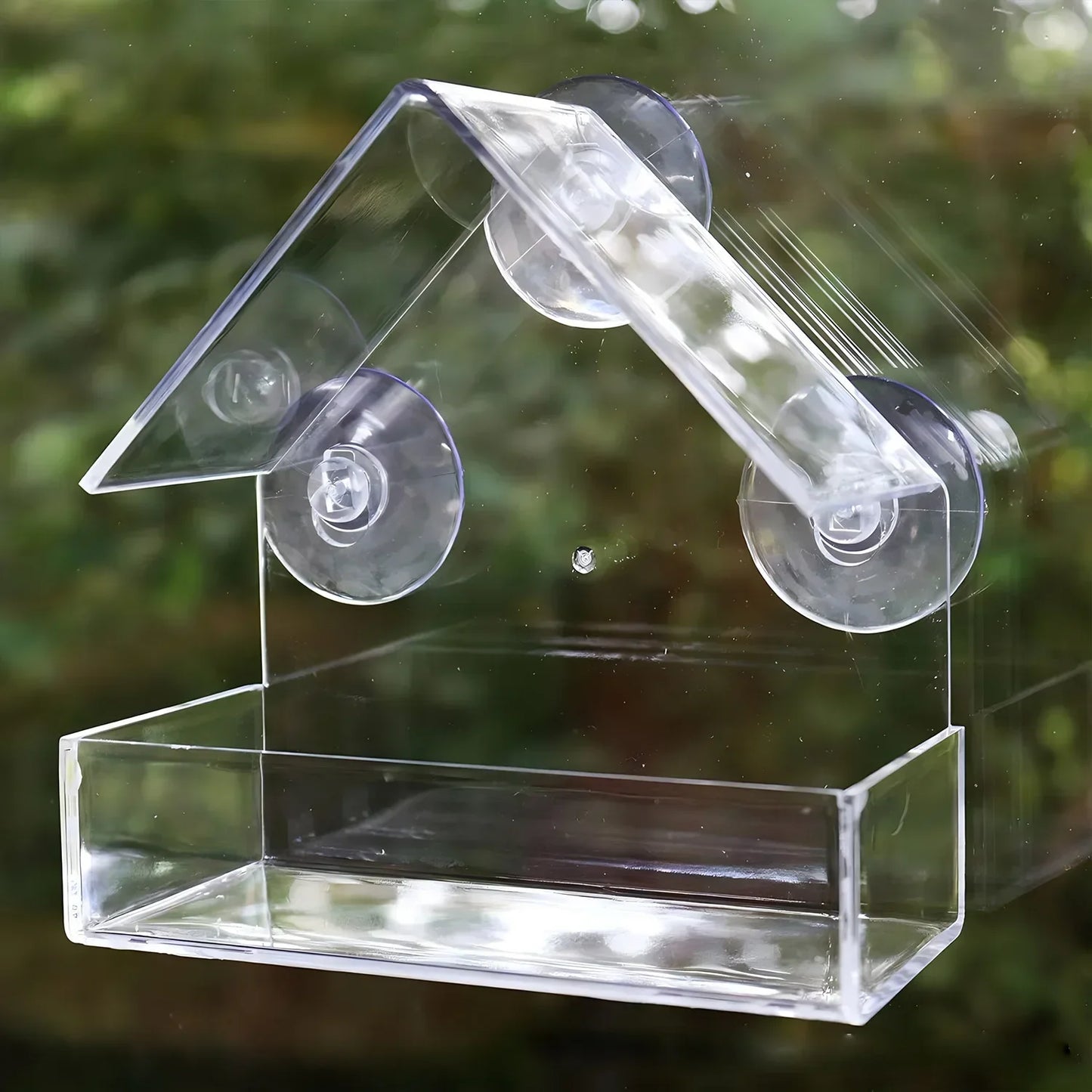 Transparent Window Bird Feeder With Suction Cups And Tray