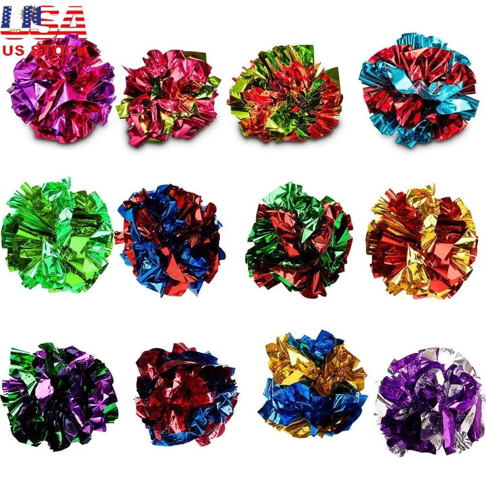 XMSJ Indoor Crinkle Balls for Cats and Kittens 12 Count