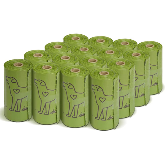 Dog Poop Bag Set With Dispenser And Leash Clip Thick Bags