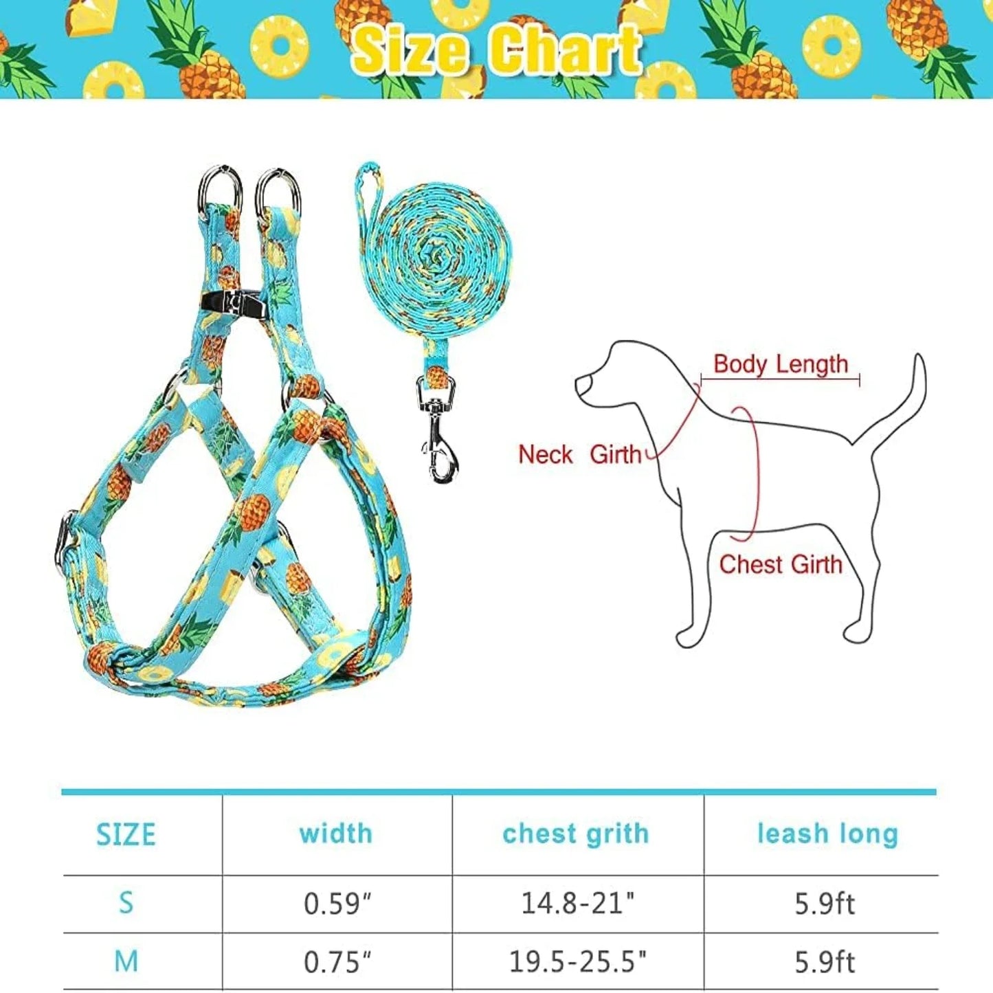 Cute Adjustable No Pull Vest Harness and Leash Set for Dogs