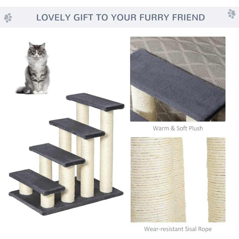 Cat Tree For High Beds Indoor Cats With Sisal Scratching Post