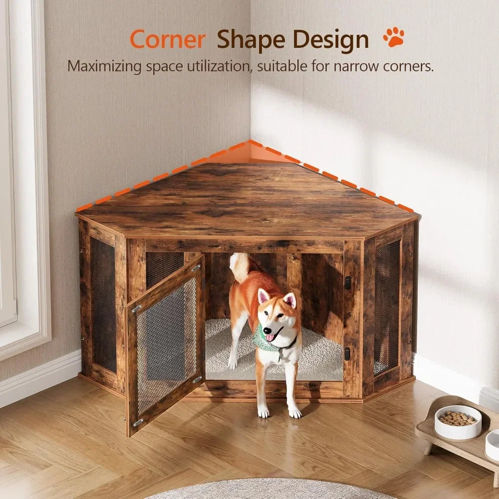 NoEnName_Null Wooden Dog Crate Furniture Indoor Pet Kennel