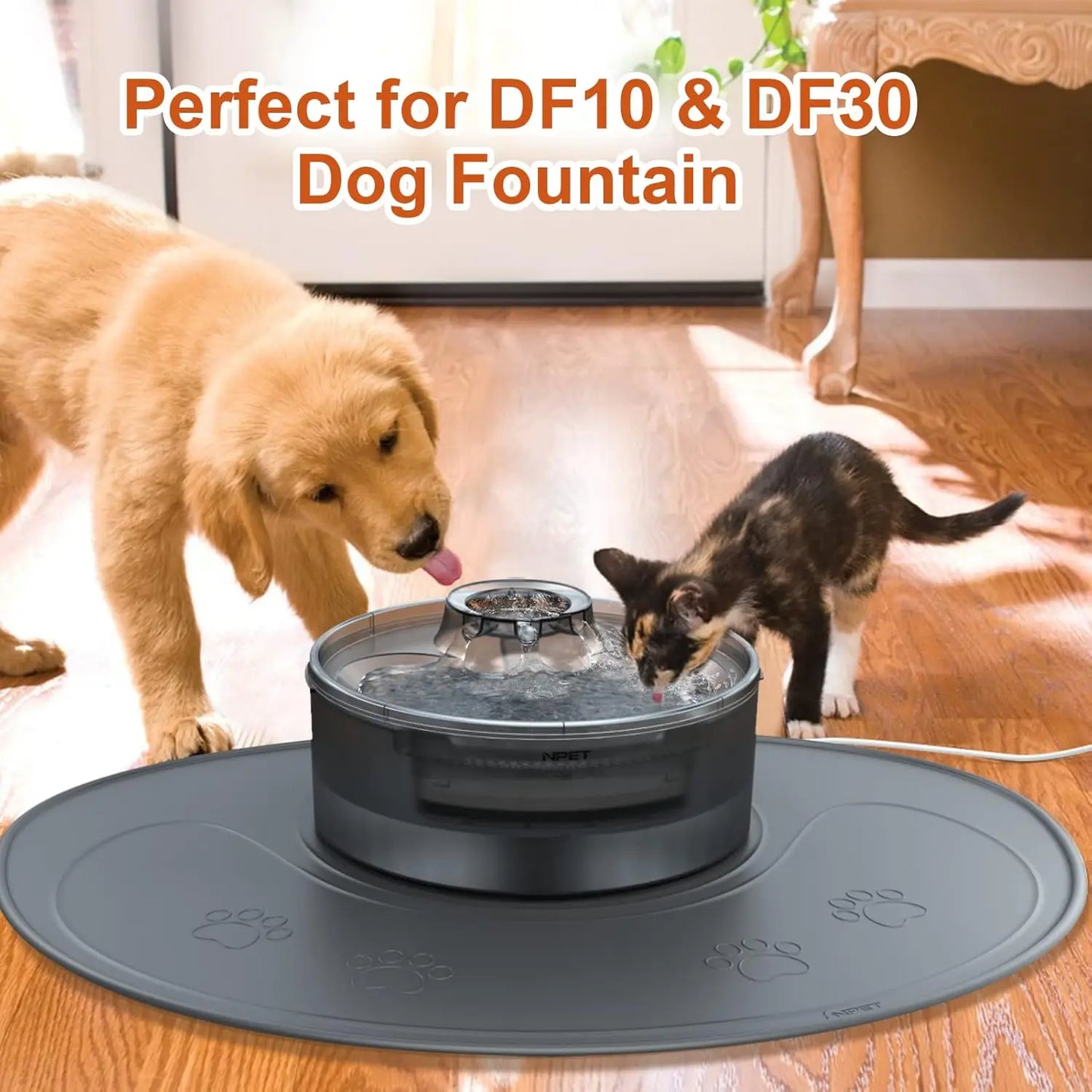 NPET Waterproof Silicone Dog Food Mat for DF10 Dog Fountain