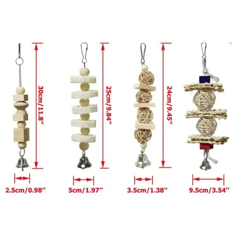 Hign Concerned Natural Wood Parrot Chew Toys And Ladder