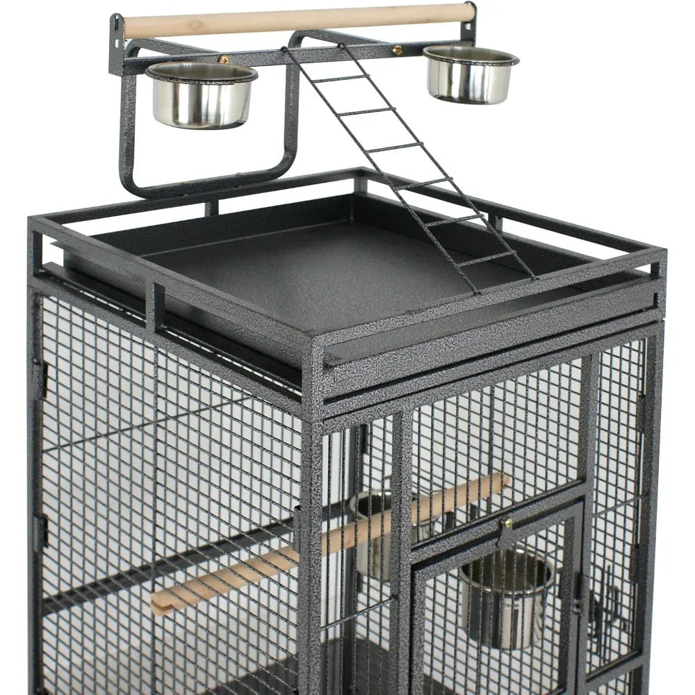 PEISI Bird Cage With Stand Perch For Parrots And Birds