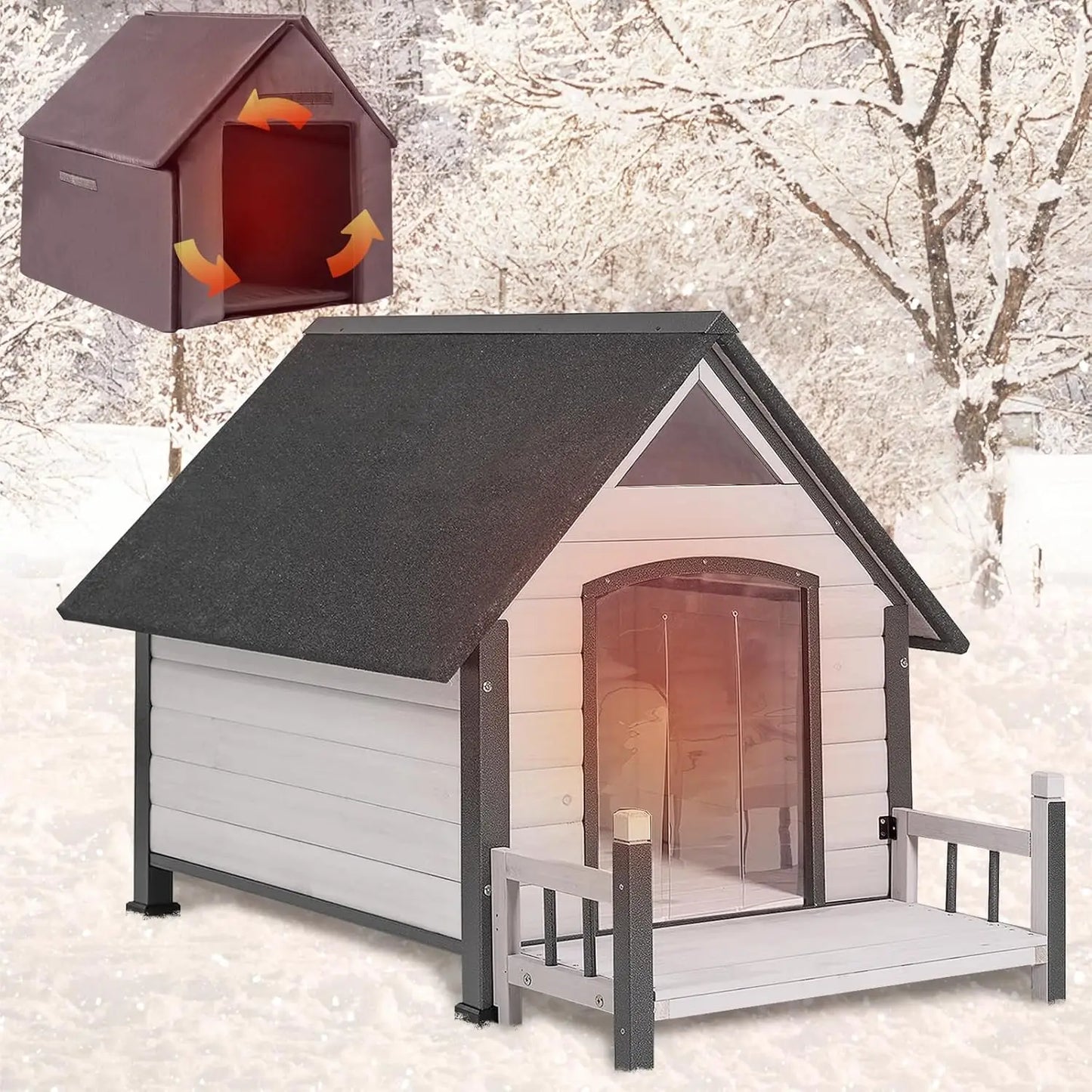 NoEnName_Null Insulated Outdoor Dog House with Waterproof Liner