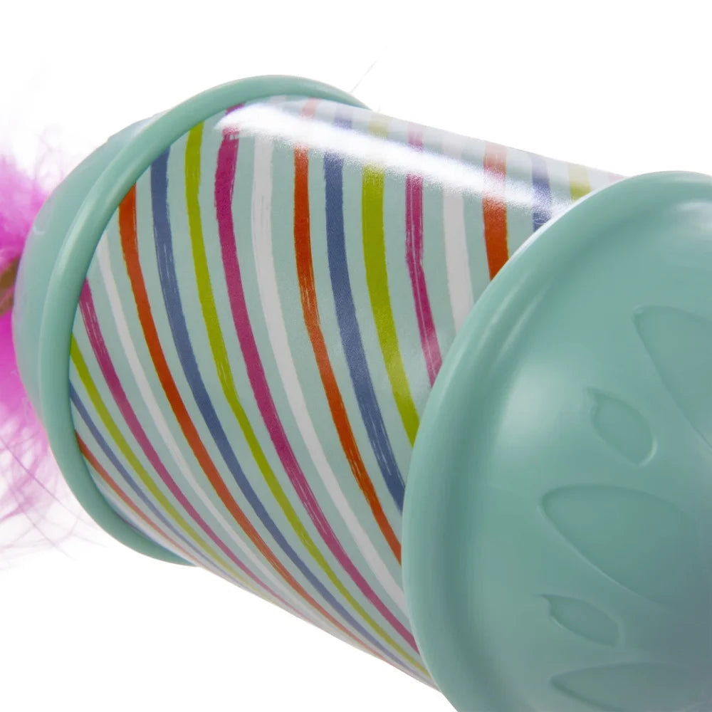 XMSJ Candy Rolling Cat Toy with Feather Ribbon