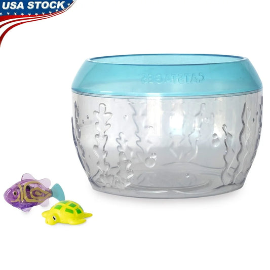 XMSJ Interactive Fish Bowl Cat Toy with Floating Turtle