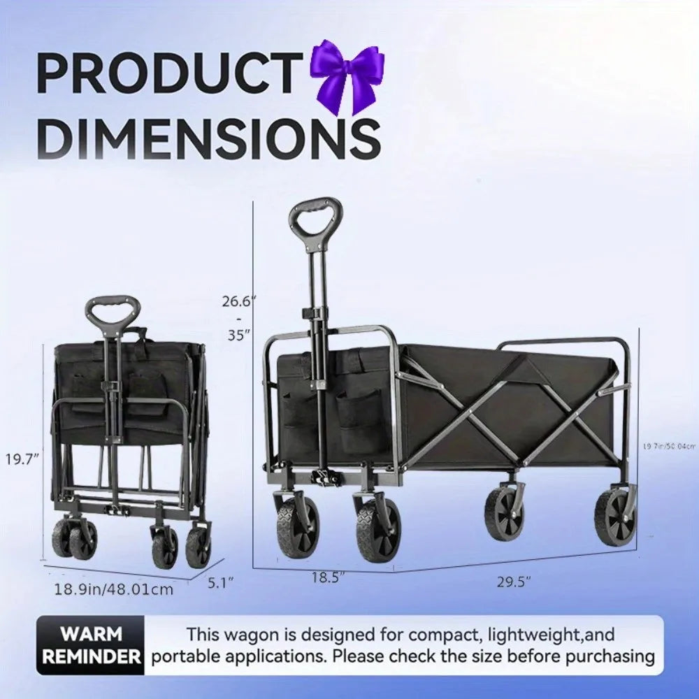 NoEnName Null Collapsible Foldable Wagon Cart With All Terrain Wheels