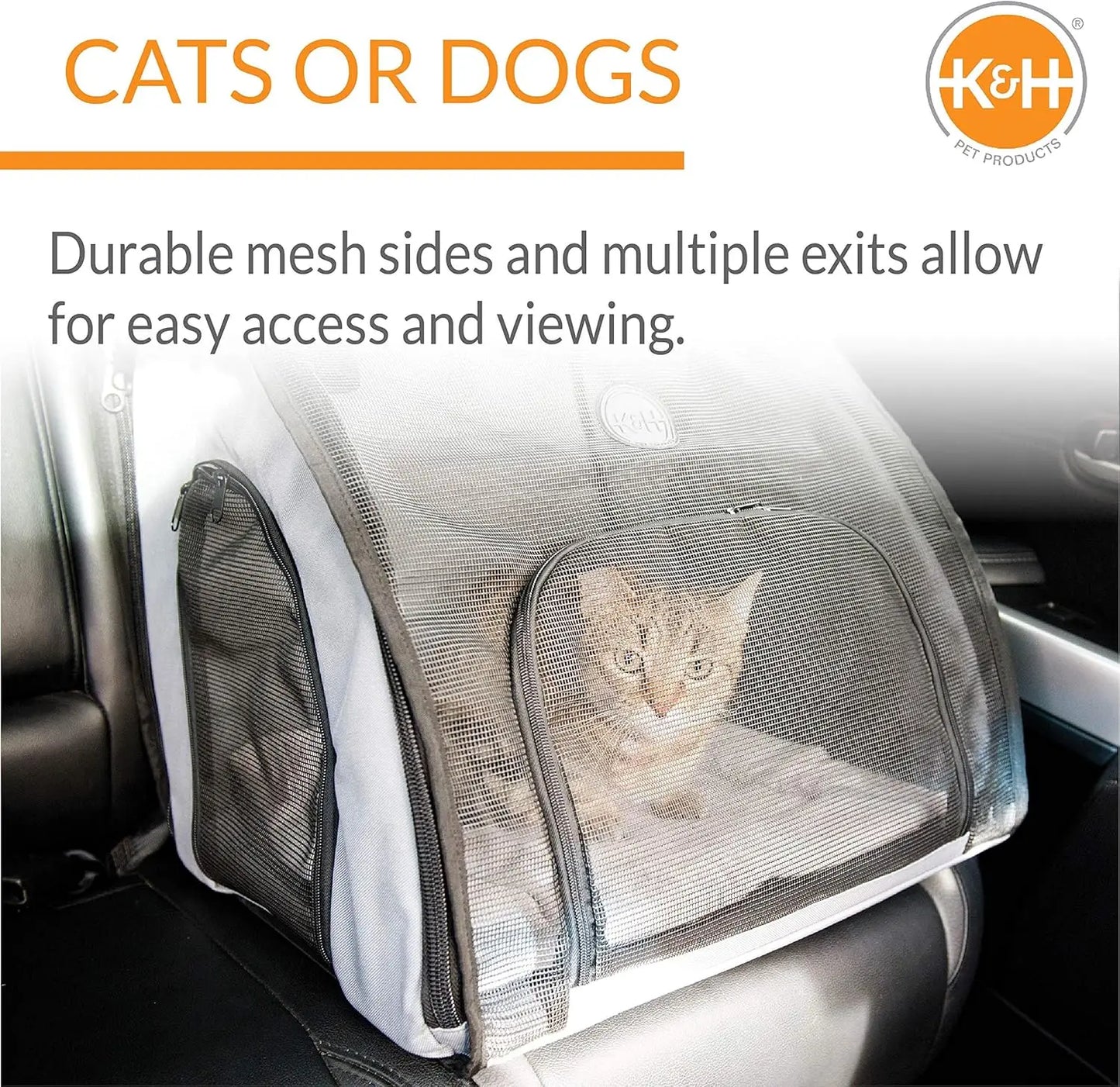 XMSJ Enclosed Dog Car Seat Travel Safety Carrier for Pets