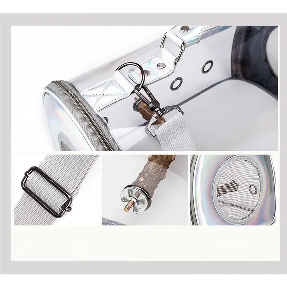 PEISI Bird Travel Carrier Transparent Space Capsule Nest