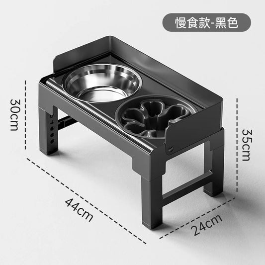 Hign-Concerned Pet Slow Feeder Bowl Elevated Adjustable