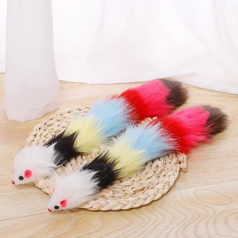 NoEnName Null Cat Toy Long Haired Mouse with Bells