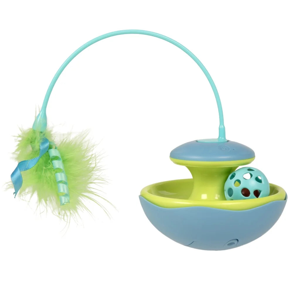 XMSJ Interactive Cat Toy with Spinning Feather Wand