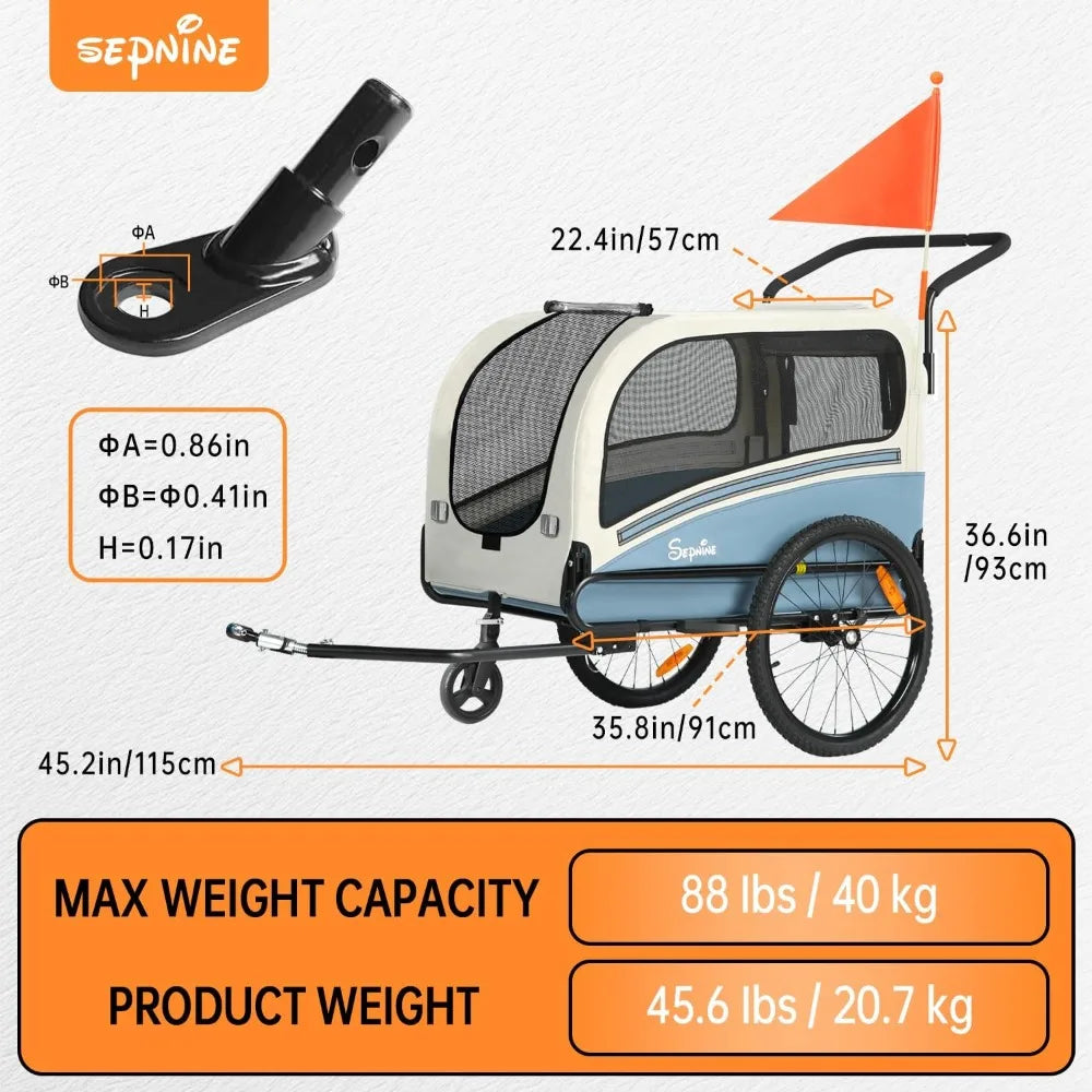 Sepnine Dog Bike Trailer and Pet Stroller Carrier