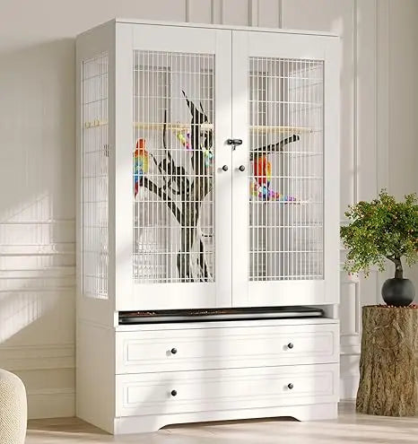 Large Bird Flight Cage With Removable Tray And Drawers