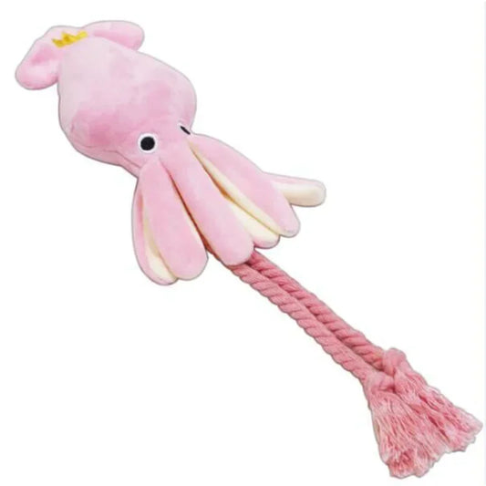 Hign-Concerned Squid Dog Chew Toy Squeak Octopus Plush