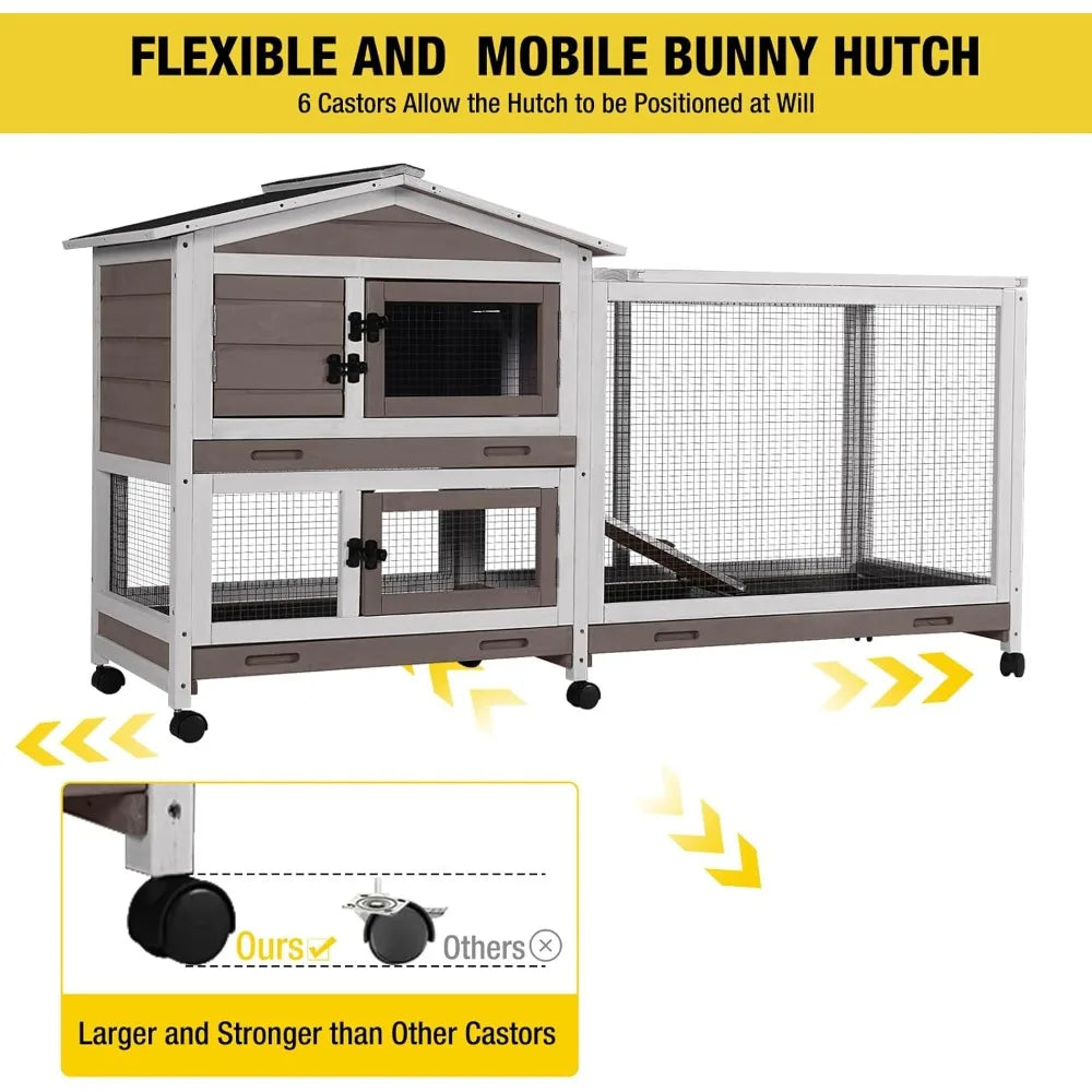 Hign Concerned Multi Level Rabbit Hutch With Pull Out Trays