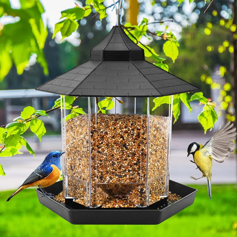 Hangable Waterproof Outdoor Bird Feeder With Hanging Rope
