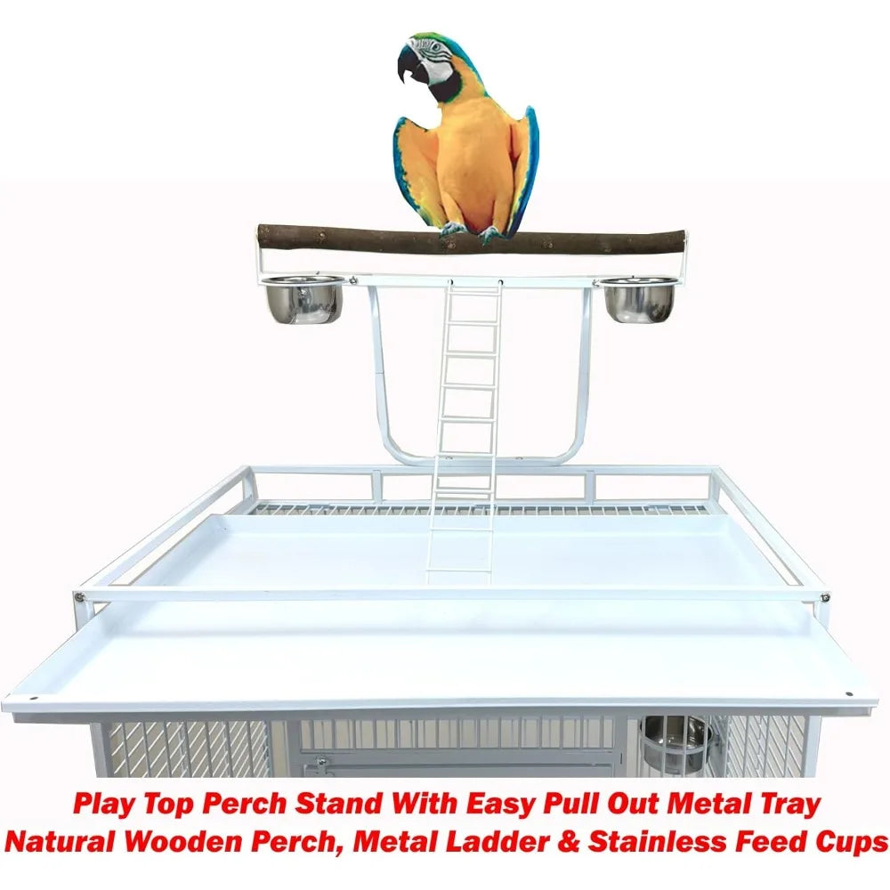 Elegant Durable Wrought Iron Parrot Bird Cage With Ladder