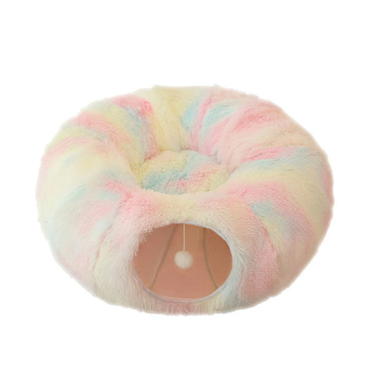 Guangdong Cat Tunnel Bed With Plush Mat Two Tunnels
