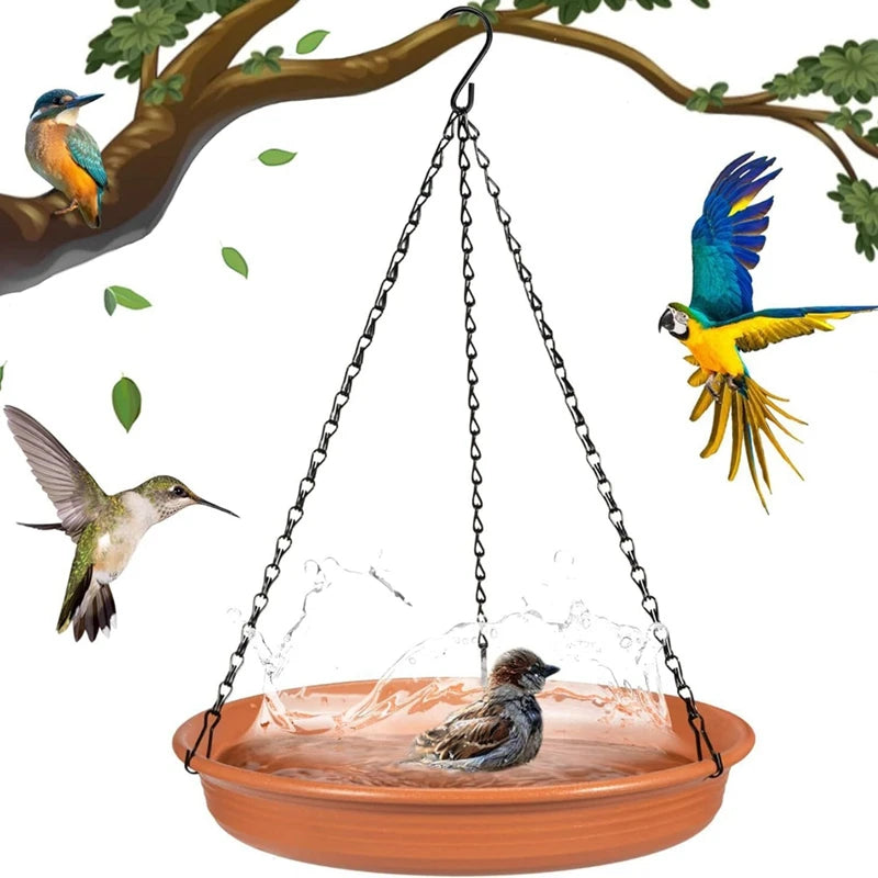Hanging Bird Bath Feeder Platform For Outdoor Patio