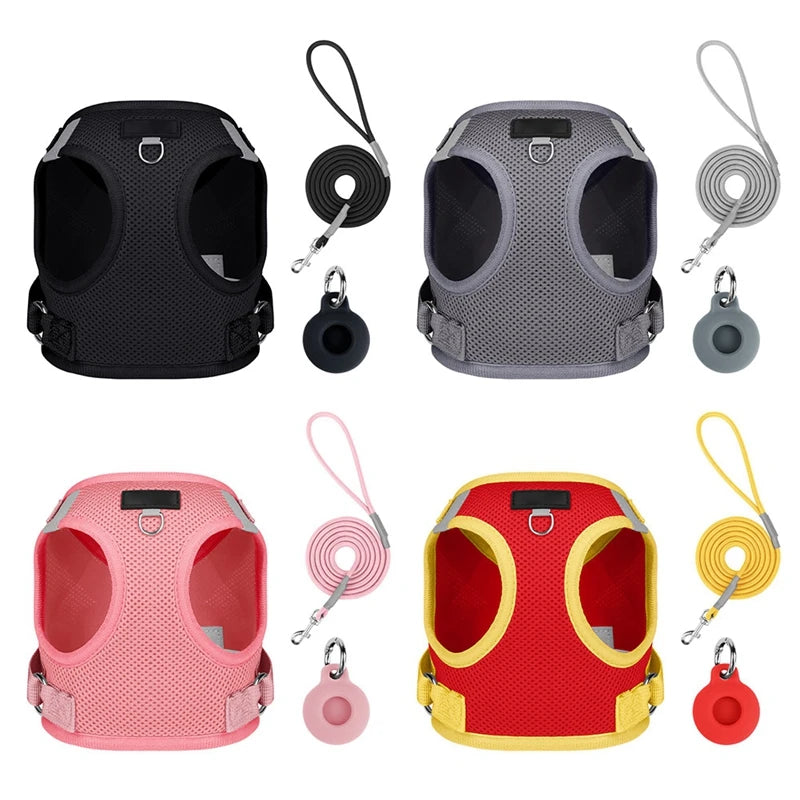 Pet Harness With AirTag Tracker And Leash Set For Pets