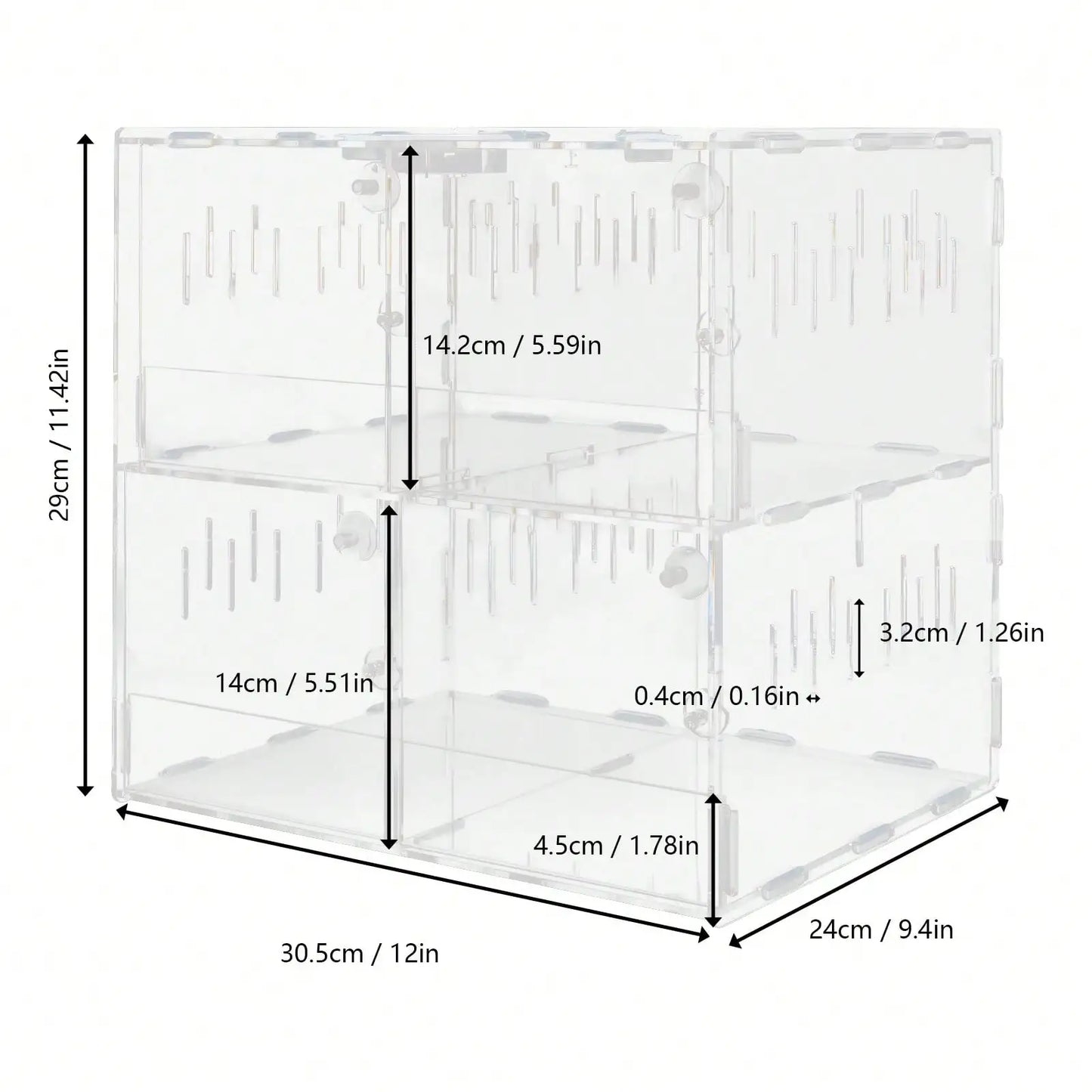 Acrylic Grids Reptile Cage Enclosure Large Tank Reptiles