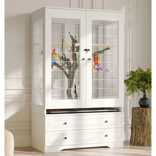 Large Bird Flight Cage With Removable Tray And Drawers