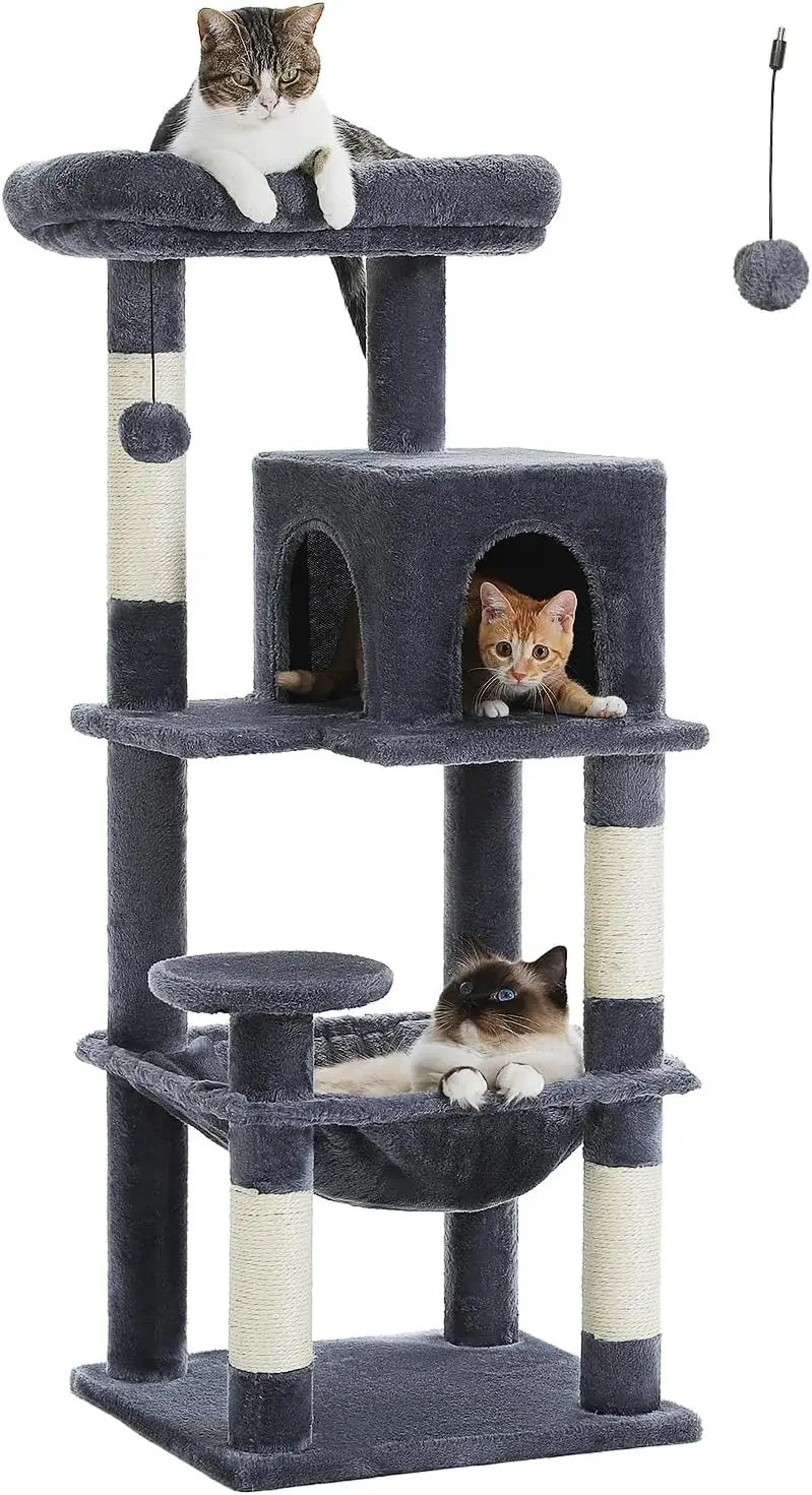 Gothic Cat Tree with Large Hammock and Coffin Bed