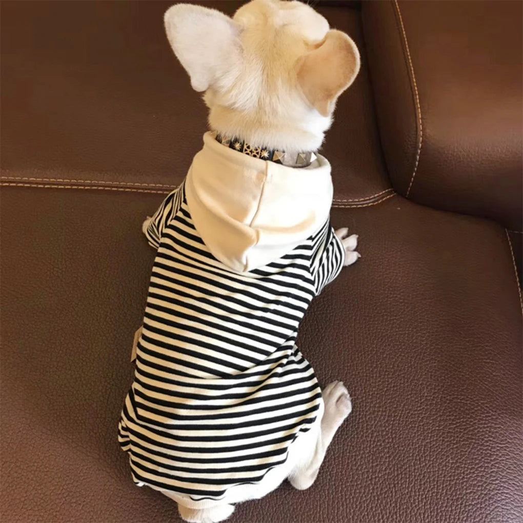 Hign-concerned Striped Cotton Hoodie Dog Sweater For Pets