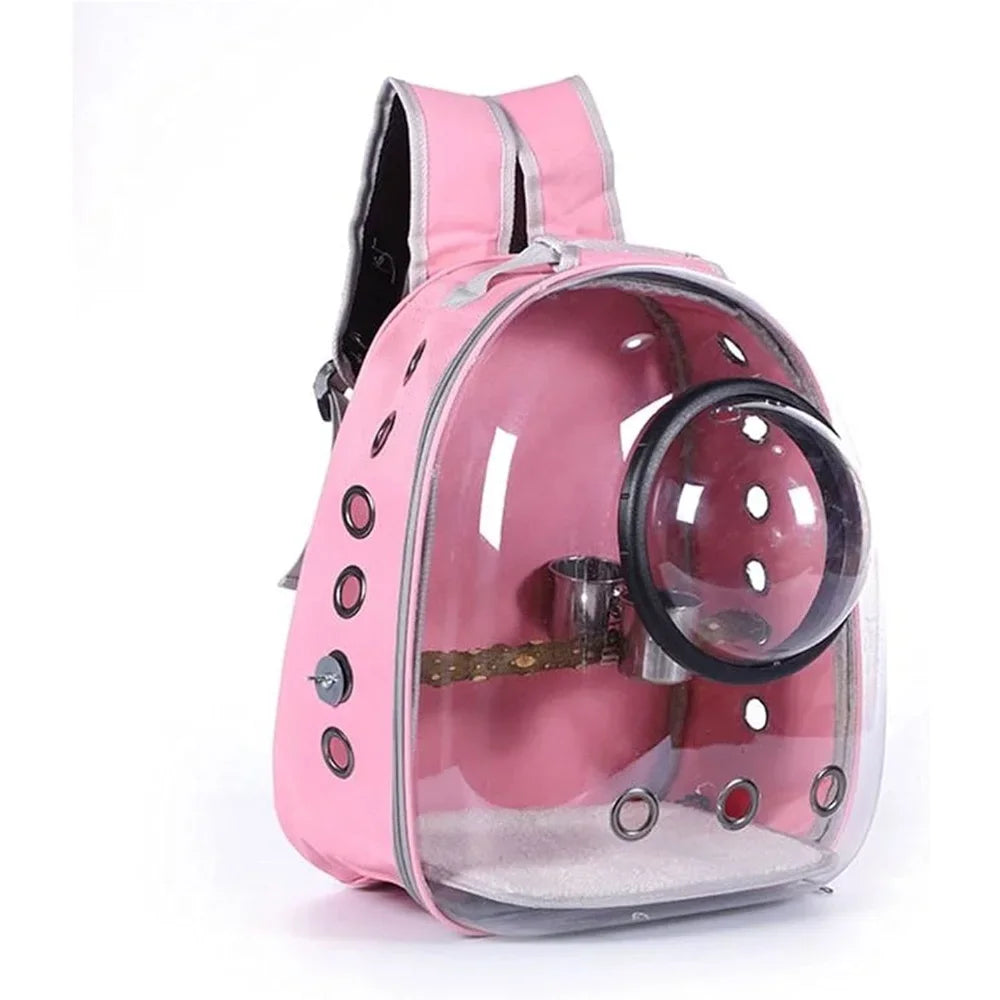 Peisi Portable Breathable Bird Carrier Backpack Travel Cage